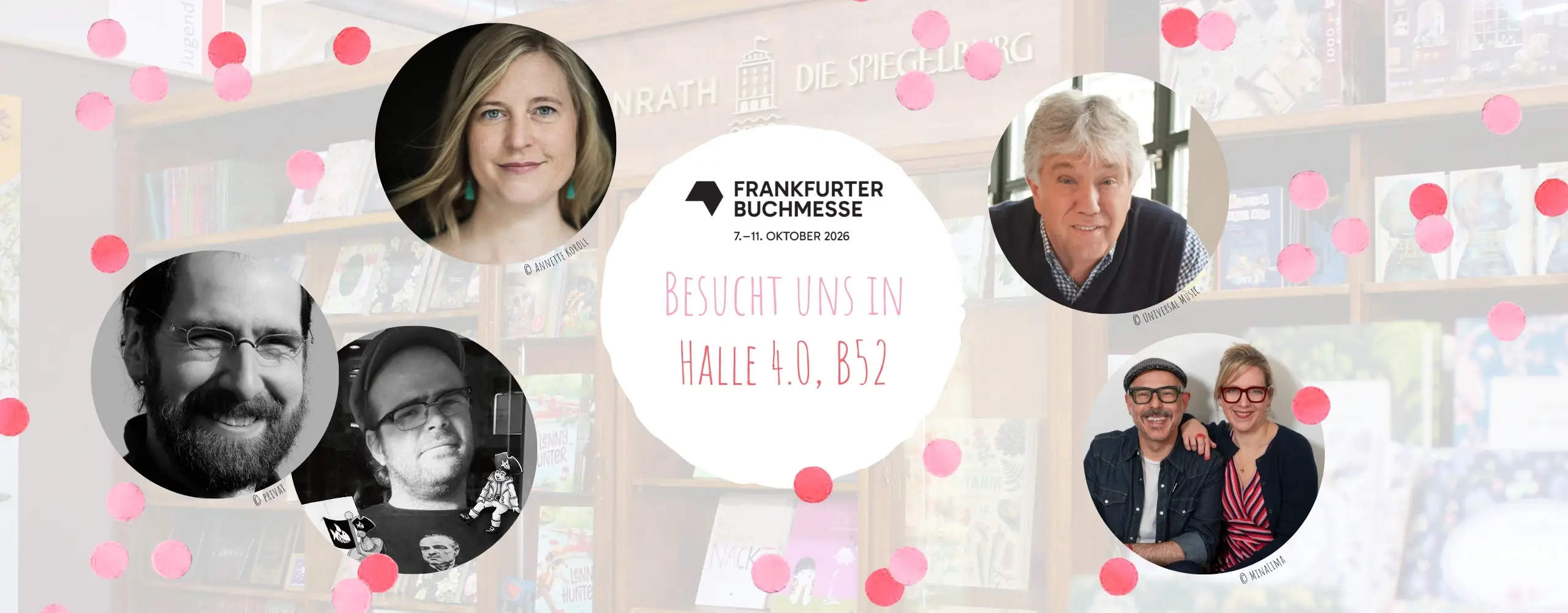 Collage der Autorinnen und Autoren, die auf der Frankfurter Buchmesse am Coppenrath-Stand anwesend sind